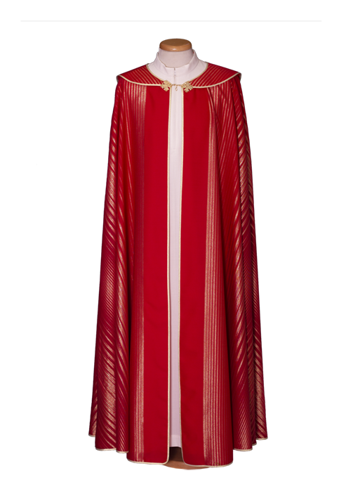 Elegant Lurex Wool Cope with Embroidered Clerical Collar and Gold Accents – Lightweight Liturgical Vestment for Catholic Celebrations