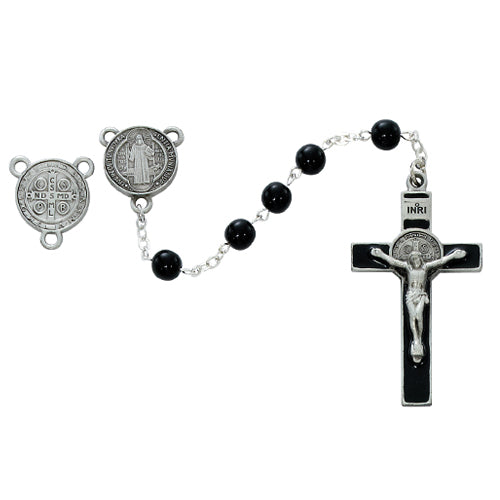 7MM BLACK GLASS ST BENEDICT