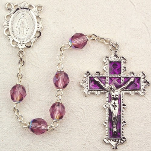 6MM DK AMETHYST ROSARY