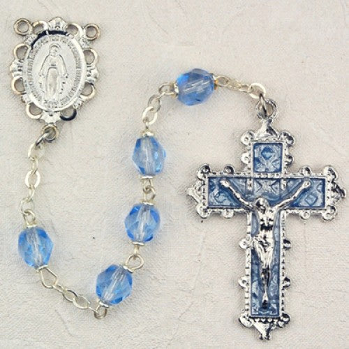 6MM ZIRCON (LT BLUE) ROSARY