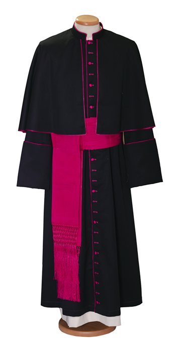 Cardinal’s Cassock with Covered Buttons – Traditional Clergy Robe for Catholic Bishops and Church Officials