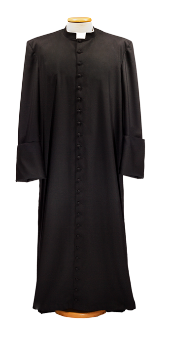Traditional Pure Wool Cassock with Covered Buttons – Classic Clergy Garment for Catholic Priests and Seminarians