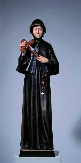 Hand Carved in Linden Wood St. Elizabeth Ann Seton Statue | Made in Italy