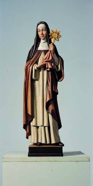 Hand Carved in Linden Wood St. Clare Statue | Made in Italy