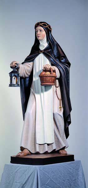 Hand Carved in Linden Wood St. Catherine of Siena Statue | Made in Italy