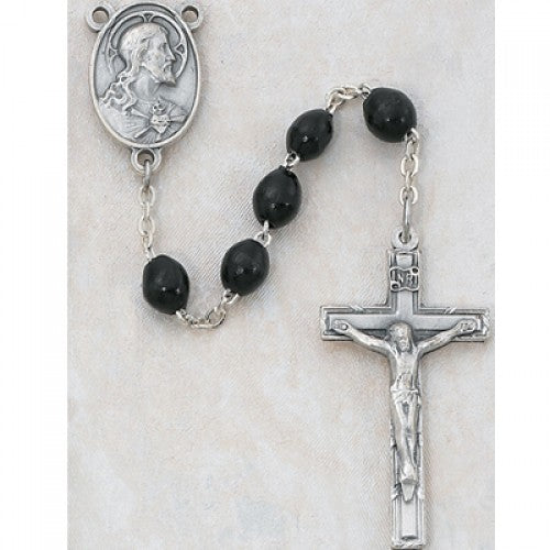 4X6MM BLACK WOOD ROSARY