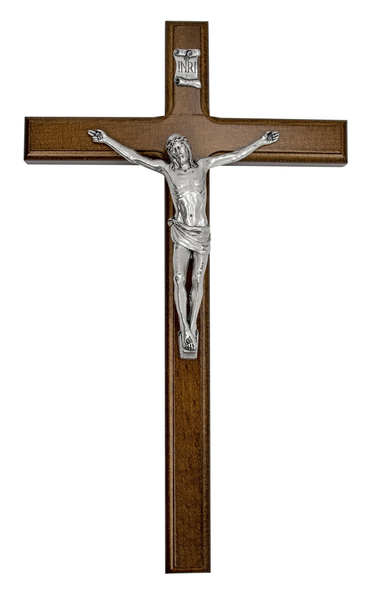 11" Wood Crucifix with Metal Corpus