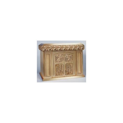Tabernacle - Wheat Cross Motif | Bronze Bass Relief