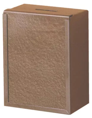 Compact Wall-Mounted Steel Offering Box with Brown Enamel Coating for Donations