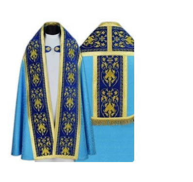 Light Blue/Gold Marian Roman Cope
