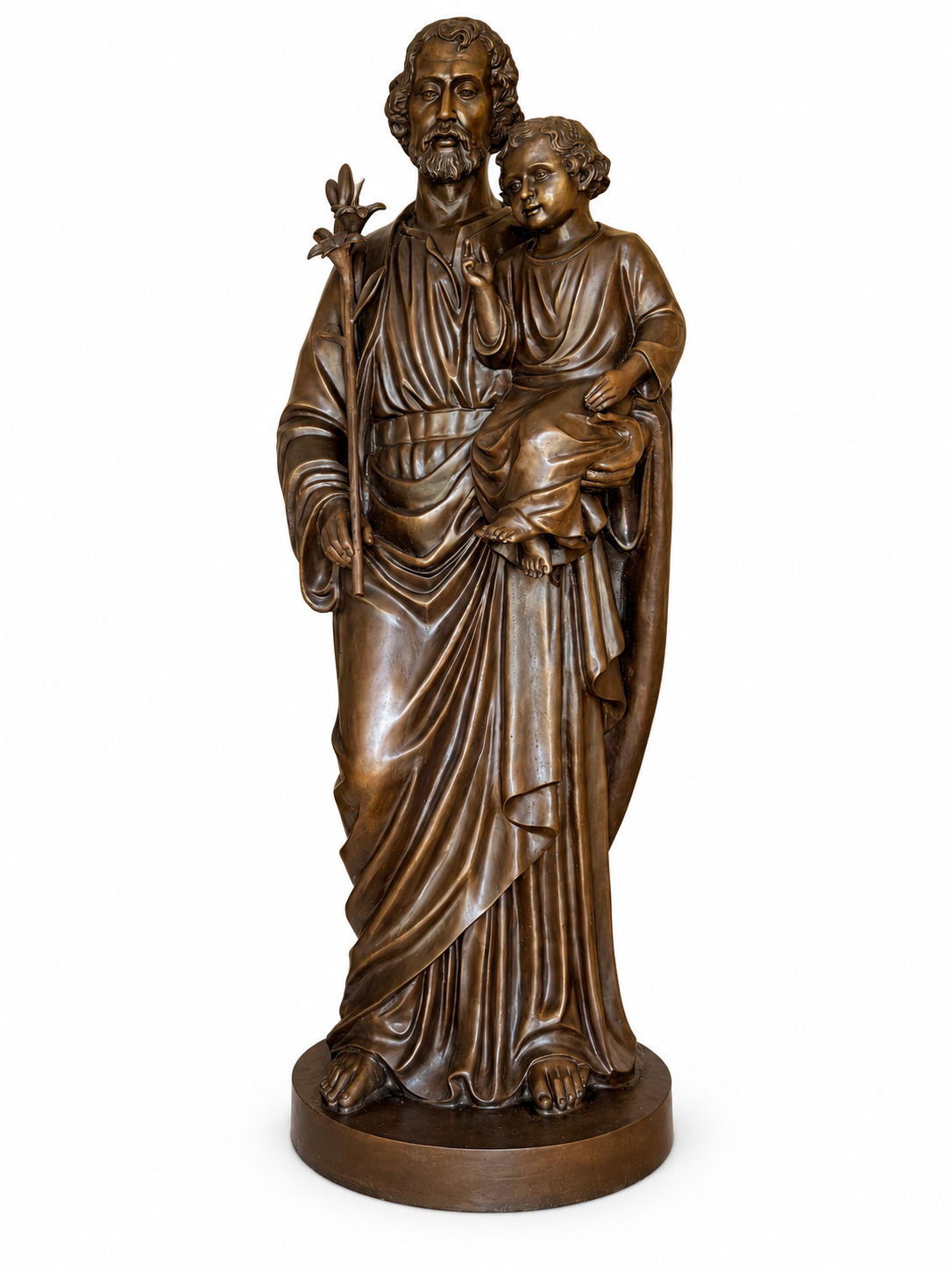 Cast Bronze St. Joseph with Child Statue 6 foot size