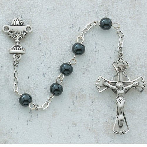5MM HEMATITE COMMUNION ROSARY