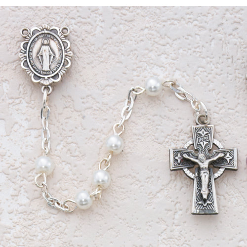 5MM WHITE ROSARY