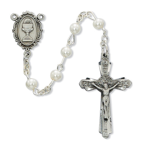 5MM WHITE PEARL COMM ROSARY