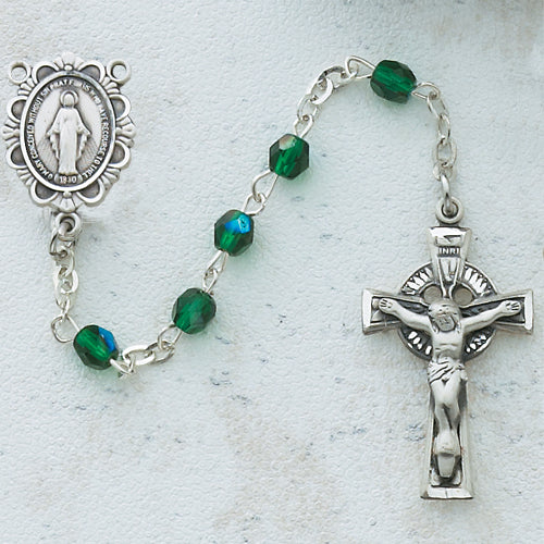 3MM GREEN IRISH ROSARY