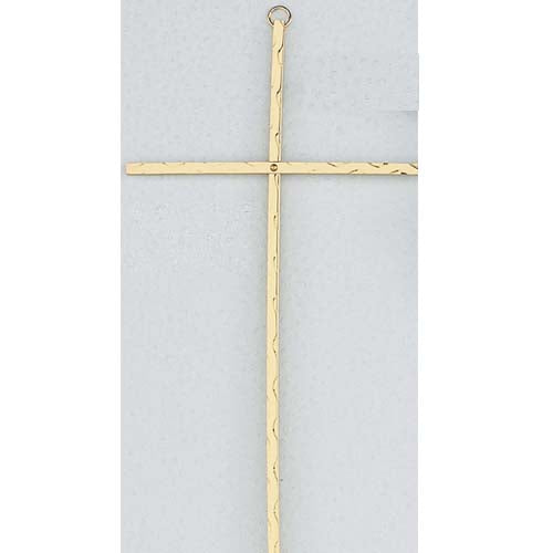 Plain Brass Wall Cross – 8 Inch | Traditional Catholic Home Décor