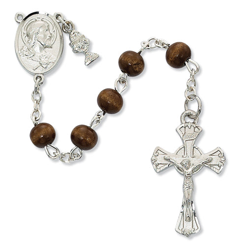 RF 6MM BROWN WOOD ROSARY