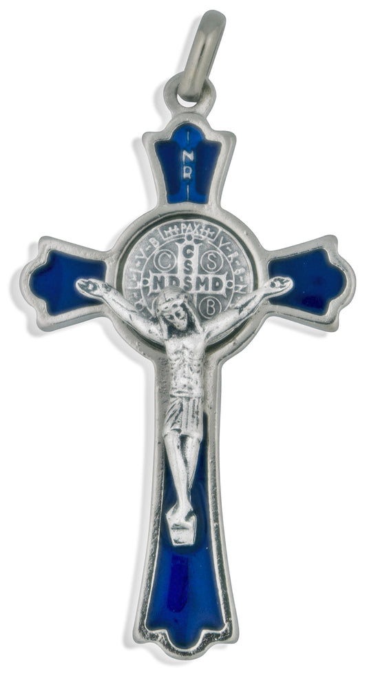 2" Saint Benedict Cross Pendant with Colored Enamel