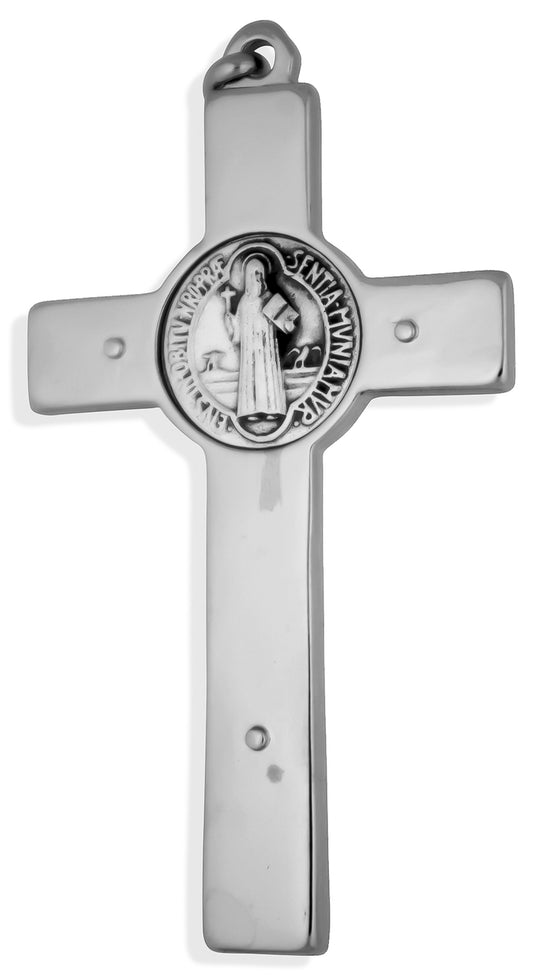 Large Saint Benedict Cross with Black Enamel Inlays
