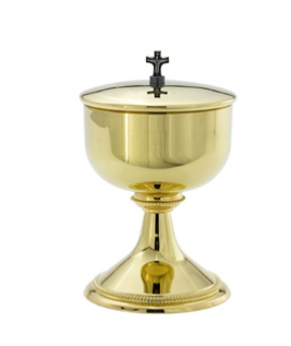 Celestial Harmony 24K Gold-Plated Ciborium with Silver-Ox Cross