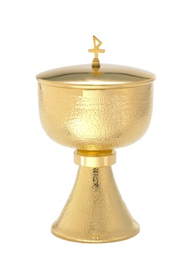 Golden Grace 24K Gold-Plated Basket Weave Ciborium
