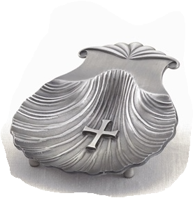 Graceful Silver Baptismal Shell