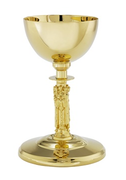 Holy Family Gold-Plated Chalice with Celtic Cross Ornamentation