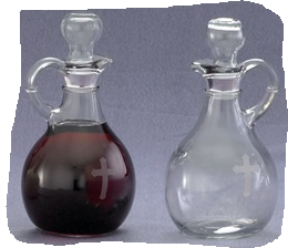 Eternal Cross Etched Liturgical Cruets – 6-Inch, 12 oz. Capacity