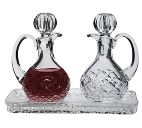 Elegant Lead Crystal Tray & Bottle Set – 4-3/16" x 7-1/2
