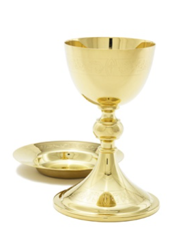 Beautifully Designed High Polish Chalice plated in 24K Gold with Engraved Design