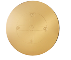 IHS Maltese Cross Paten – High Polished Gold Design