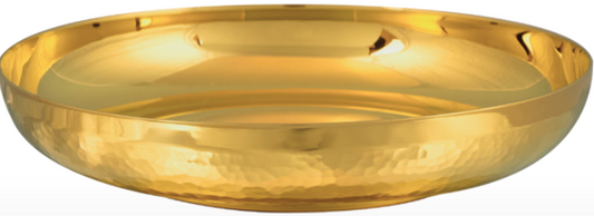 Exquisite Grace 6-1/8" Textured Bowl Paten with 24K Gold Plated Host