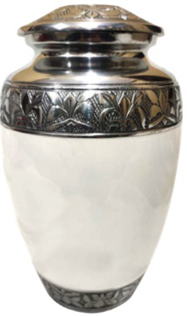 Pearl Blossom Cremation Urn with Floral Accents