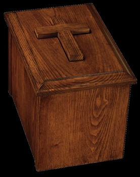 Sacred Remembrance Solid Wood Cremation Urn with Cross Keepsake