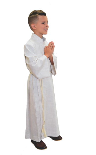Flax Rayon Front Wrap Cassock for Children
