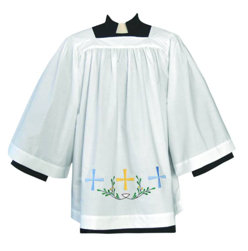 Prestige Priest Surplice with Gold or Silver Embroidery