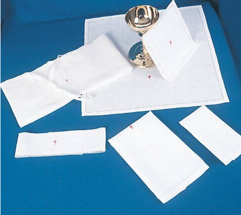 Sacramental Stitch: Poly/Cotton Blend with Embroidered Cross