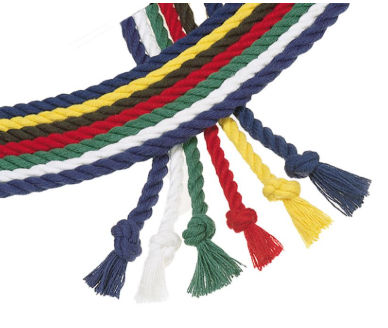 Graceful Knot: Cotton Twist Cincture in Red, Purple, Green, Blue, Wheat, Gold, or Pure White