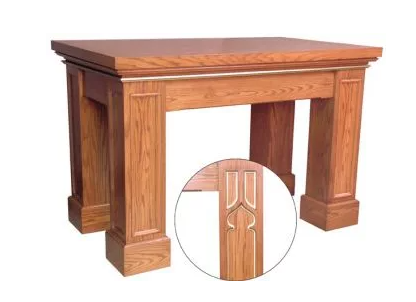 The Rectangular Trimmed Altar with Layered Top and Sculpted Legs