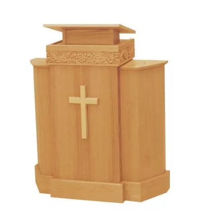 Compact Platform Pulpit with Single Shelf and Book Rest