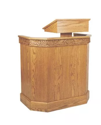 Adjustable Platform Pulpit with One Shelf and Customizable Book Rest