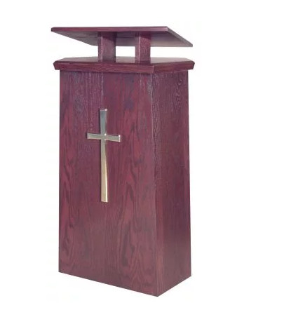 Adjustable Lectern with Shelving and Custom Height Control