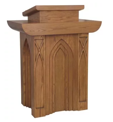 Functional Pulpit with Two Internal Shelves for Storing Materials and Enhancing Presentations
