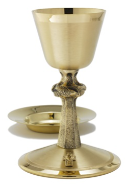 Radiant High Polish Chalice with Unique Gallian Stem and Cross Design