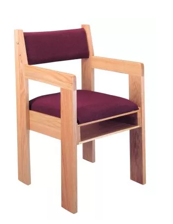 Arm Chair with Front and Rear Underseat Book Rack for Convenient Storage
