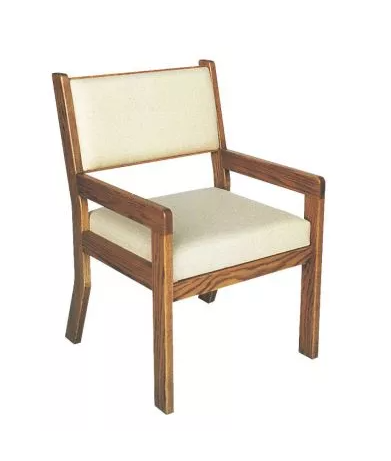 Comfort Oak Arm Chair with Solid Oak Frame and 3” Cushioned Seat