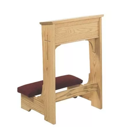 Serenity Prayer 57A Prie Dieu with Shelf and Padded Armrest for Comfort and Contemplation