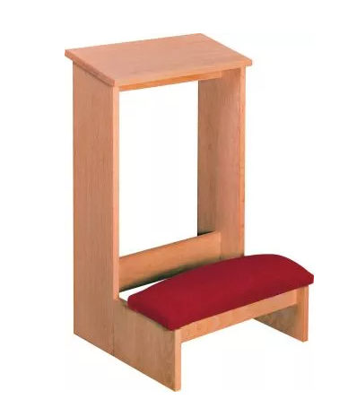 Sacred Harmony Finished Prie Dieu with Upholstered Kneeler for Elegant Prayer and Lasting Comfort