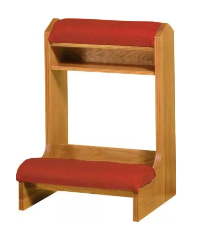 Sturdy Grace Prayer Bench with Padded Armrests