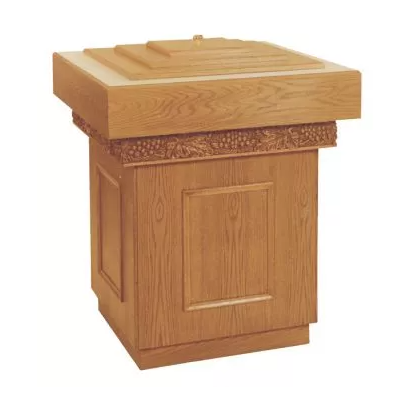 Serene Baptismal Font with Stainless Steel Basin and Almond Laminate Top for Baptismal Blessings